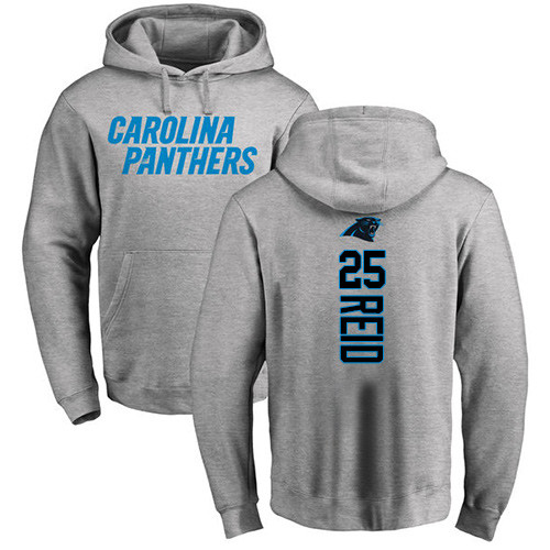 Carolina Panthers Men Ash Eric Reid Backer NFL Football 25 Pullover Hoodie Sweatshirts